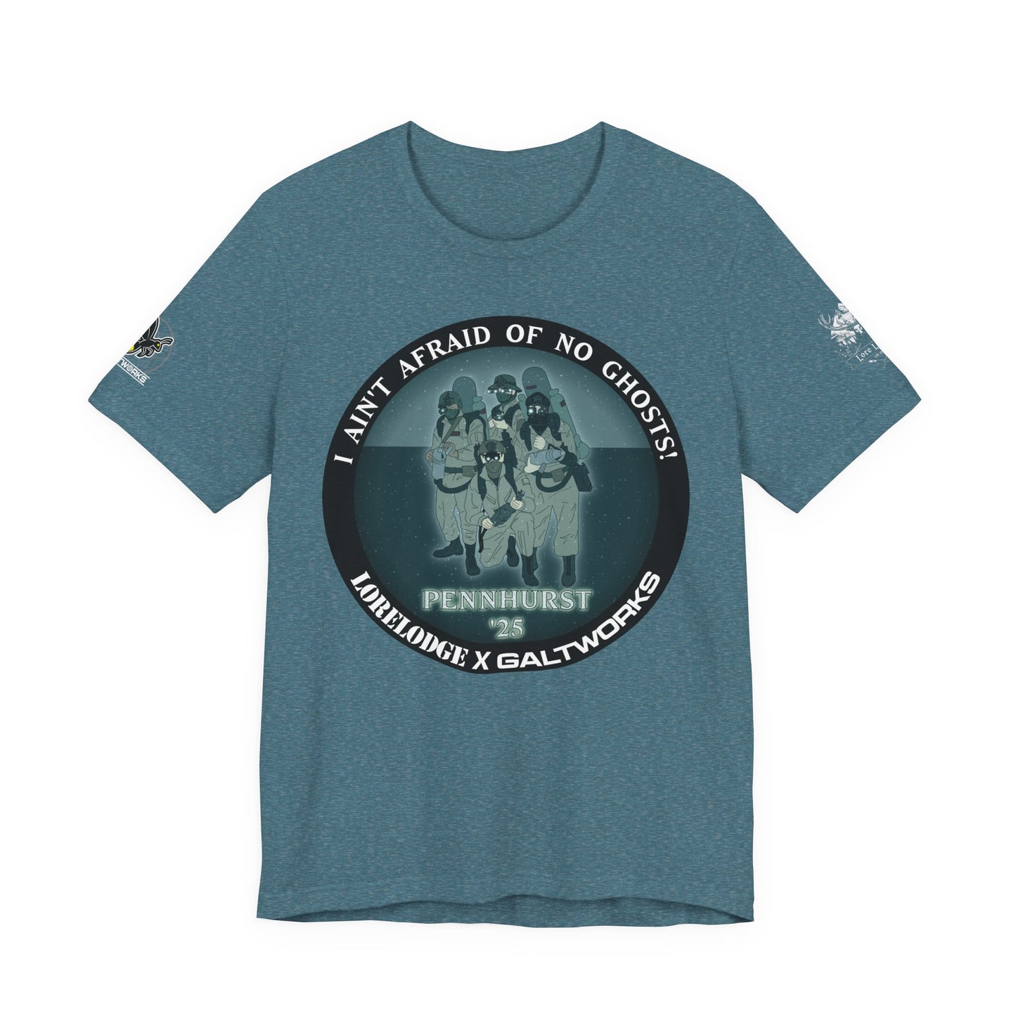 The Lore Lodge X Galtworks Pennhurst T-Shirt FRONT/SLEEVE Design